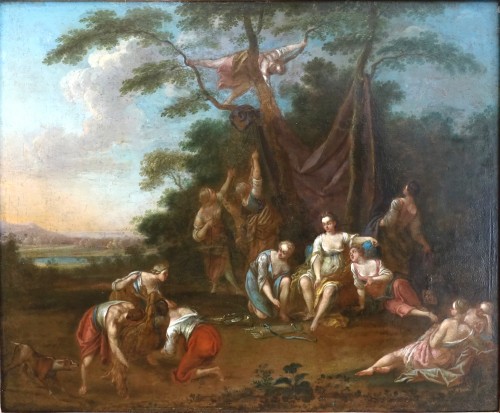 Jacques Sébastien Leclerc (1734 - 1785) - Diana's Rest - Paintings & Drawings Style Louis XV