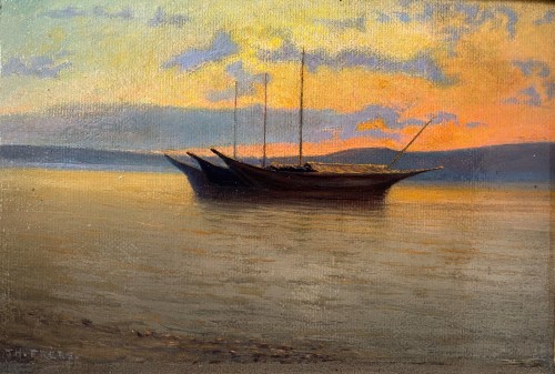 Charles-théodore Frère (1814-1888) - Anchorage On The Nile  - Paintings & Drawings Style Napoléon III