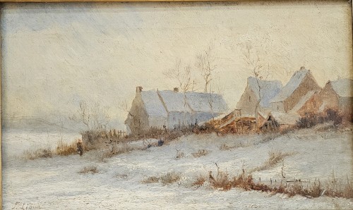 Stanislas Lépine (1835-1892) - Thatched Cottages In Auvers-sur-oise - Paintings & Drawings Style Napoléon III