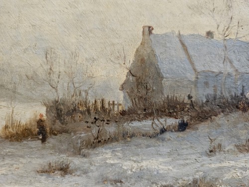 Stanislas Lépine (1835-1892) - Thatched Cottages In Auvers-sur-oise - 