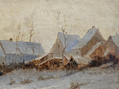 19th century - Stanislas Lépine (1835-1892) - Thatched Cottages In Auvers-sur-oise