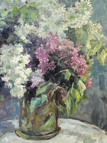 Paintings & Drawings  - Piotr Petrovitch Konchalovsky  (1876-1956) - Lilac with white doily (1947)