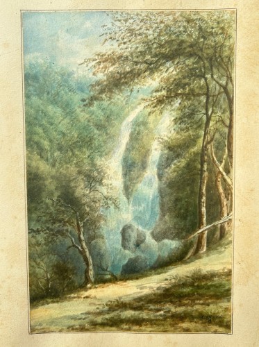 Jules Coignet (1798-1860) Waterfall - Paintings & Drawings Style 