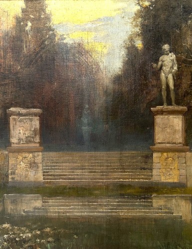 Paintings & Drawings  - János Gábriel Stein (1874-1949) - Gardens at dusk 