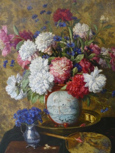Henri Biva (1848-1929) - Japanese-style Still Life - Paintings & Drawings Style Napoléon III