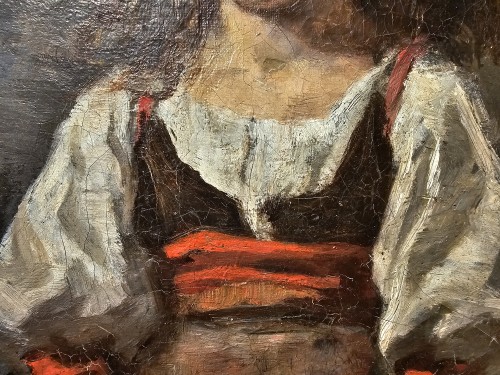 Léon Bonnat (1833-1922) - The Pensive Little Girl - Paintings & Drawings Style Napoléon III