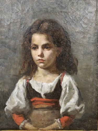 Paintings & Drawings  - Léon Bonnat (1833-1922) - The Pensive Little Girl