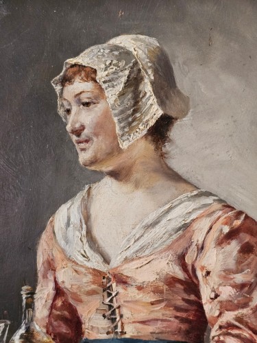 The Waitress, attributed to Ernest Meissonier (1815-1891) - Paintings & Drawings Style Napoléon III