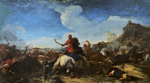 Jacques Courtois (1621-1676) - Scène de bataille entre Chrétiens et Turcs