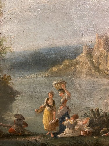 Tableaux et dessins Tableaux XVIIIe siècle - Jean-Baptiste LALLEMAND (1716-1803) - Les Lavandières