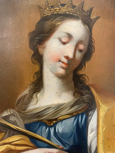 Tableaux et dessins  - Sainte Catherine d'Alexandrie - École Bolognaise (circa 1700)