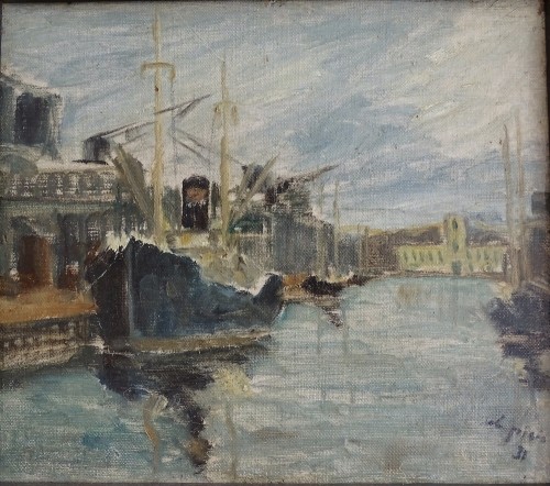 Filippo de Pisis (1896 - 1956) – Venise, Docks, 1931 - Paintings & Drawings Style Art Déco