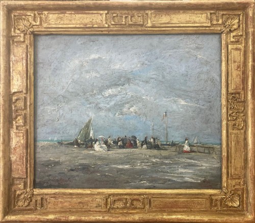 Charles Pécrus (1826-1907) - Trouville, scène de plage - Galerie Meier