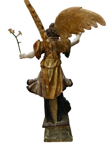 Sculpture Sculpture en Bois - L' ange Gabriel - Ecole d'Ulm, entourage de Michel Erhart (circa 1540)
