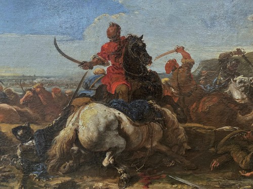 Jacques COURTOIS (1621-1676)- Scène de bataille entre Chrétiens et Turcs - Galerie Meier
