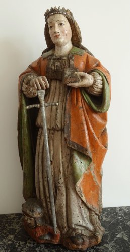 Sculpture Sculpture en Bois - Sainte Catherine d'Alexandrie - France autour de 1550