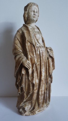 Sainte martyre à la palme - Ile de France XVe siècle - Sculpture Style Renaissance