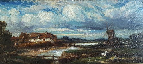 Jules Dupré (1811-1889) - Paysage Anglais au cheval blanc