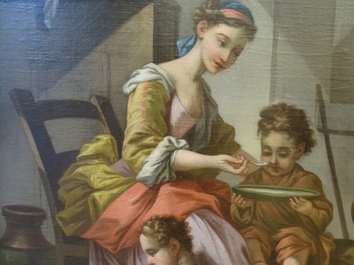 Le Repas des enfants - École française fin XVIIIe siècle - Tableaux et dessins Style Louis XVI