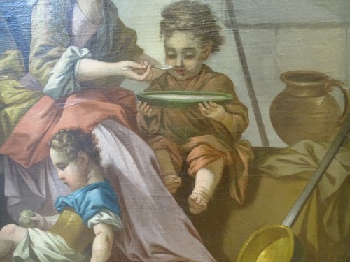 Le Repas des enfants - École française fin XVIIIe siècle - Galerie Meier