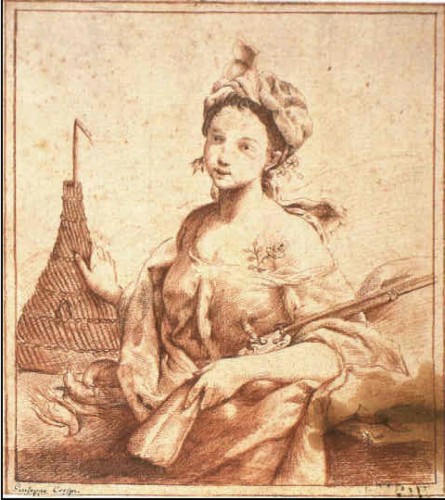 XVIIIe siècle - Giuseppe Maria Crespi et atelier - Femme chasseresse