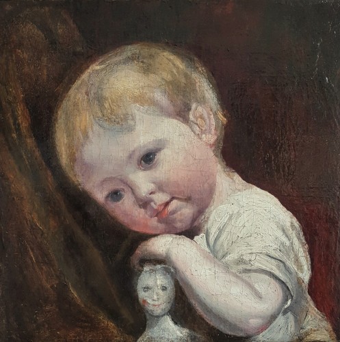 Joshua Reynolds (1723-1792) - Portrait of Cavendish&#039;s child - Paintings & Drawings Style Louis XVI
