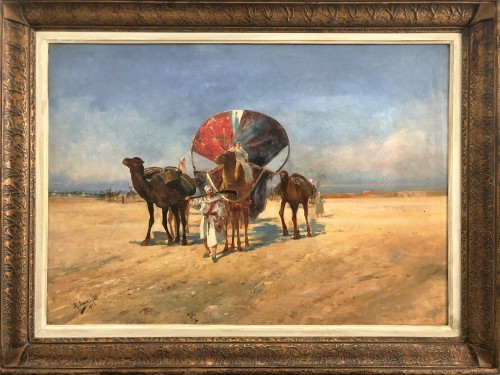 M.Argelés (19th century) - The caravan in the desert 1898
