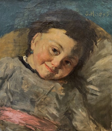 George Henry (1858-1943) - Portrait de fillette