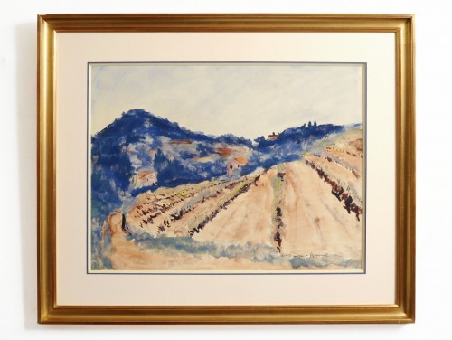 André DUNOYER DE SEGONZAC (1884-1974) - Vineyards in Saint-Tropez - Paintings & Drawings Style Art Déco