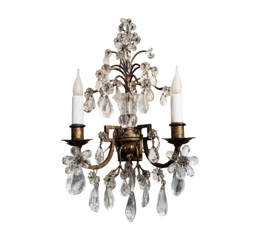 Late 19th century Pair of crystal sconces