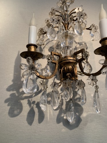 Late 19th century Pair of crystal sconces - Lighting Style 