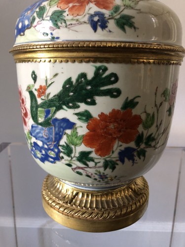 Chinese porcelain peacock vase - Decorative Objects Style Louis XVI