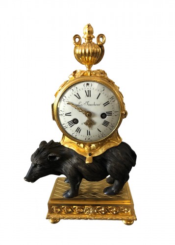 Louis XVI period wild boar clock