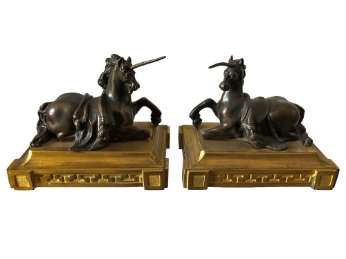 Pair of Louis XVI period unicorns 