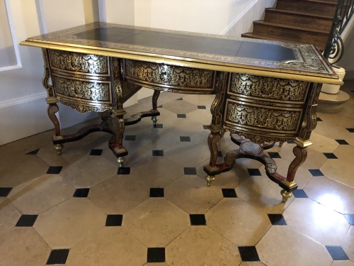 Mobilier Bureau et Secrétaire - Grand bureau Mazarin d’époque Louis XIV attribué à Nicolas Sageot
