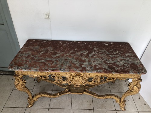 Grande console à quatre pieds d'époque Régence - Mobilier Style Régence