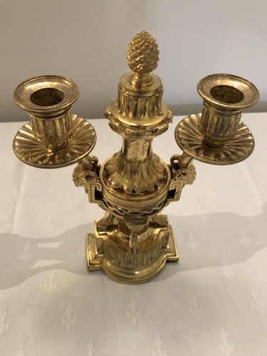 Paire de flambeaux cassolette formant brûle-parfum d’époque Louis XVI - Louis XVI