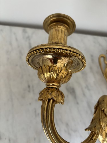XVIIIe siècle - Paire d'Appliques au putto d'époque Louis XVI