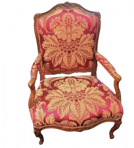 Large French Regence period walnut armchair