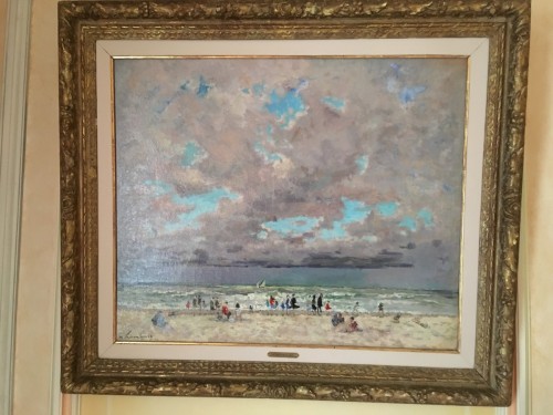 Tableaux et dessins Tableaux du XXe siècle - André HAMBOURG (1909-1999) - Plage en Normandie