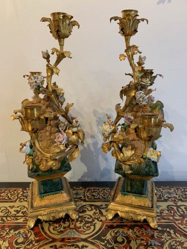 Paire de candélabres aux chiens de Fô - Luminaires Style 