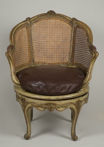 Fauteuil de bureau à assise tournante d’époque Louis XV - Sièges Style Louis XV