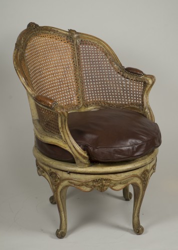 Sièges Fauteuil & Bergère - Fauteuil de bureau à assise tournante d’époque Louis XV