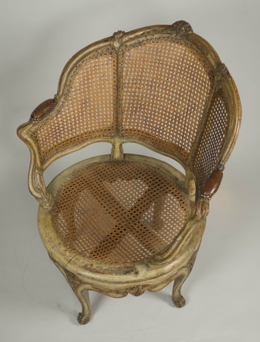 Louis XV - Fauteuil de bureau à assise tournante d’époque Louis XV