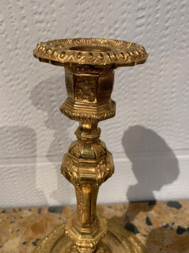 Pair of Louis XIV period candlesticks - Lighting Style Louis XIV