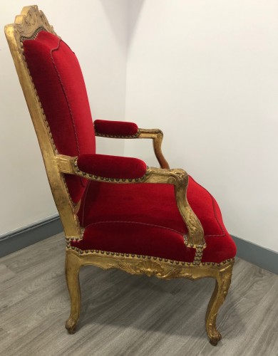 Suite of four Regence period armchairs - 