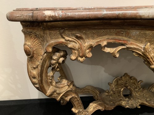 Antiquités - Grande console d'époque Louis XV