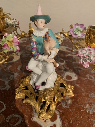 Louis XV - Garniture en porcelaine de Meissen d’époque Louis XV