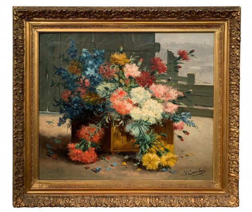 Basket of Flowers - Eugène Henri Cauchois (1850 - 1911)