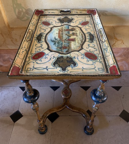 Antiquités - Cabaret table early 18th century, Italy